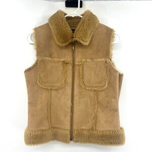 Vintage Bebe Y2K Faux Fur Lined Pennylane Vest Women's Small